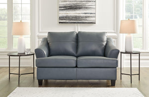 Signature Design by Ashley® - Genoa - Steel - Loveseat - Leather Match - 5th Avenue Furniture