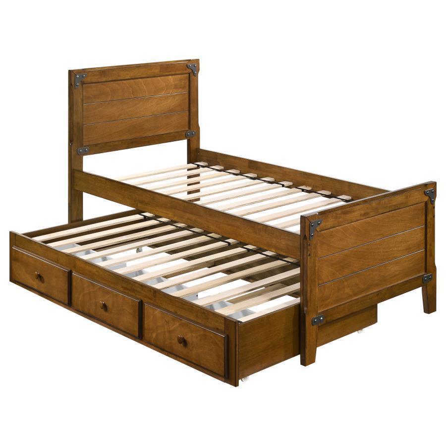 CoasterEssence - Granger - Twin Captain's Bed With Trundle - Rustic Honey - 5th Avenue Furniture