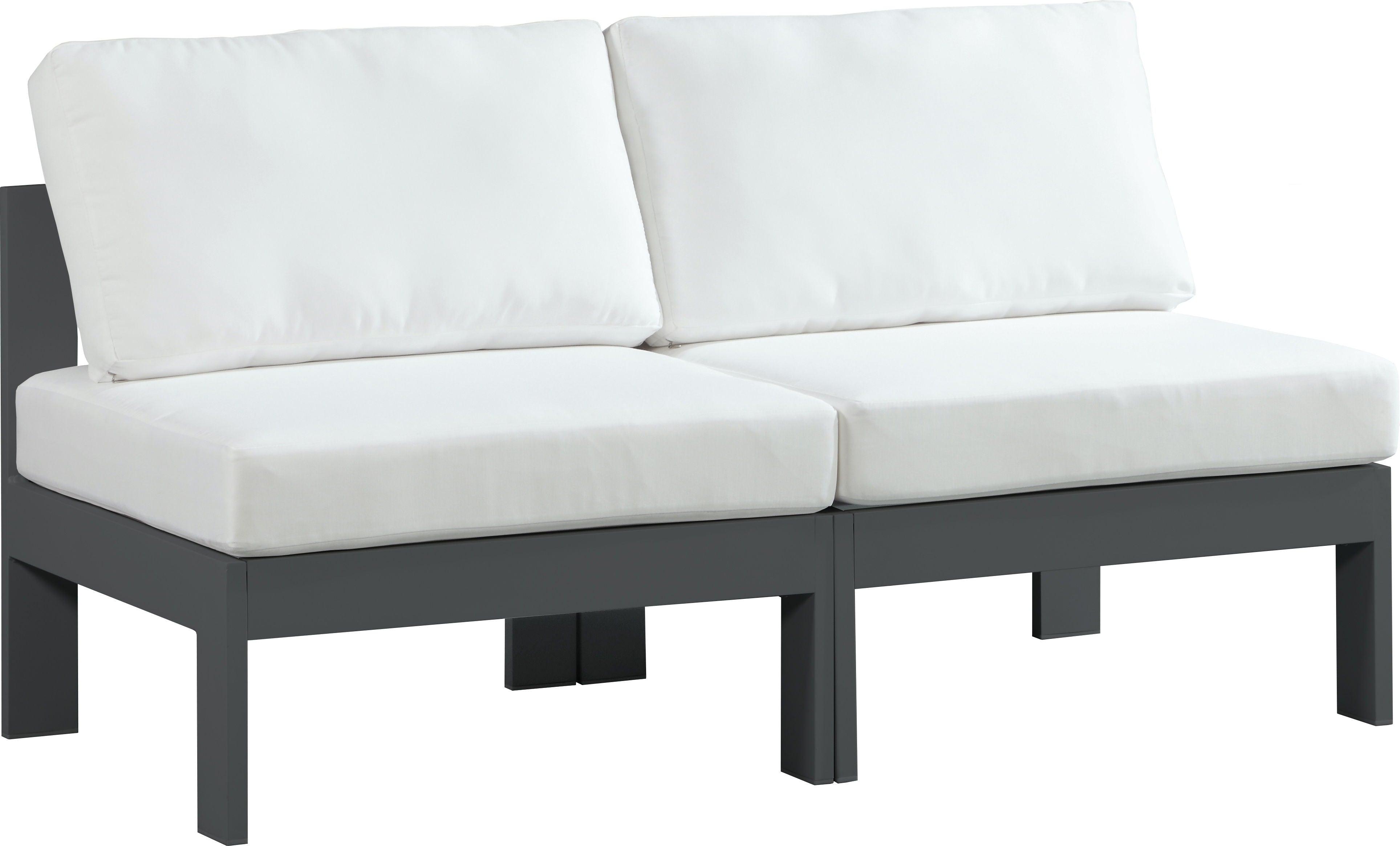 Meridian Furniture - Nizuc - Outdoor Patio Modular Sofa 2 Seats - White - 5th Avenue Furniture