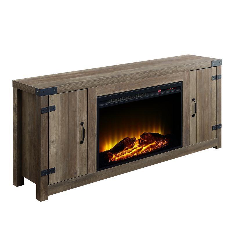 ACME - Tobias - Fireplace - Rustic Oak Finish - 25" - 5th Avenue Furniture