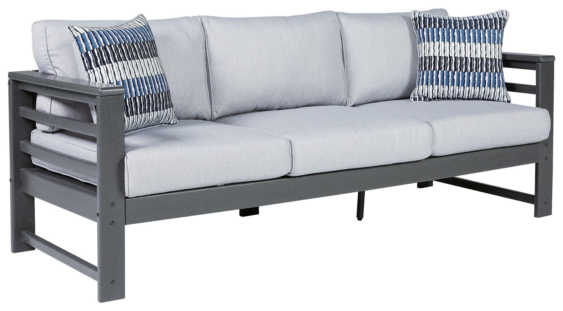 Signature Design by Ashley® - Amora - Charcoal Gray - Sofa With Cushion - 5th Avenue Furniture