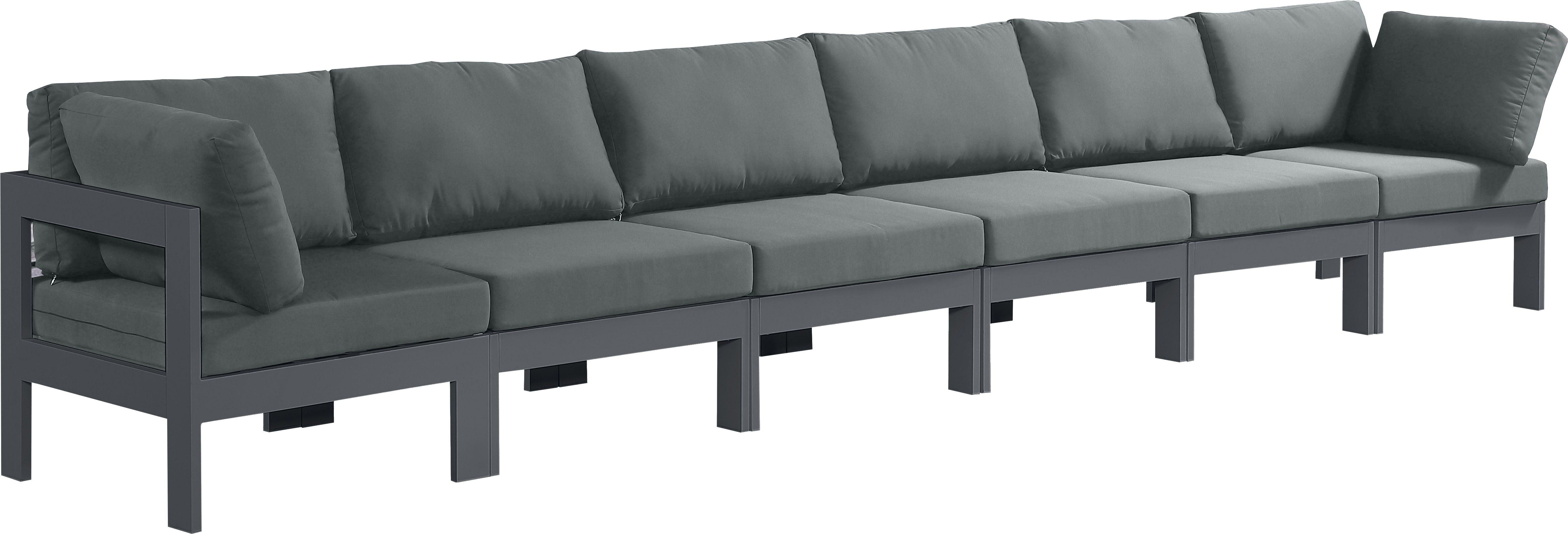 Meridian Furniture - Nizuc - Outdoor Patio Modular Sofa With Frame - Grey - With Frame - 5th Avenue Furniture