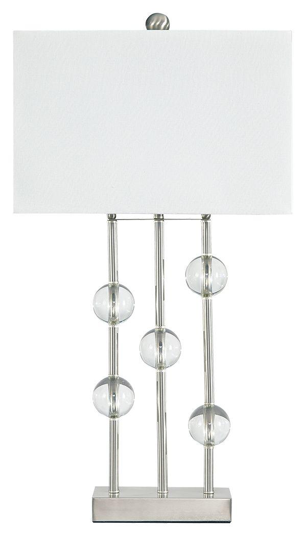 Ashley Furniture - Jaala - Pearl Silver Finish - Metal Lamp - 5th Avenue Furniture