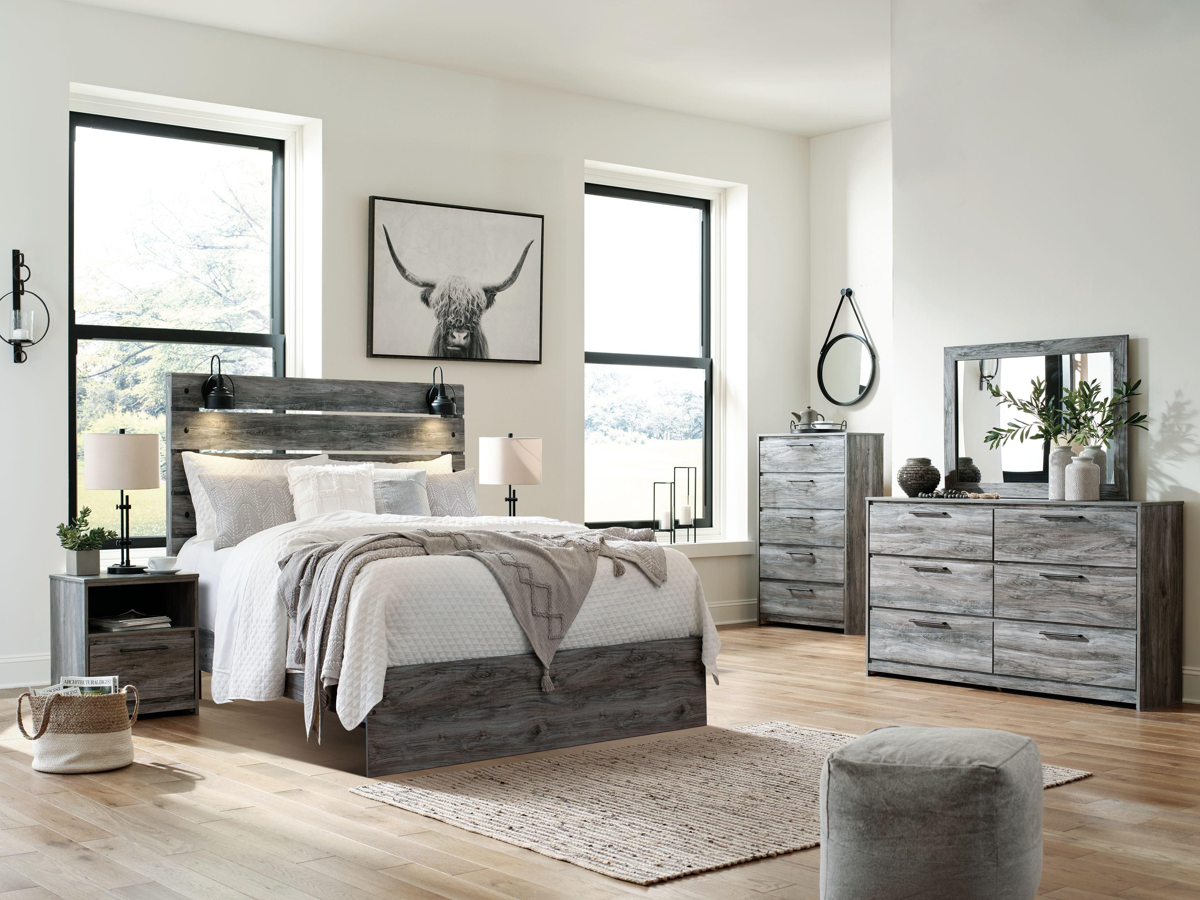 Signature Design by Ashley® - Baystorm - Dresser, Mirror, Panel Bed Set - 5th Avenue Furniture