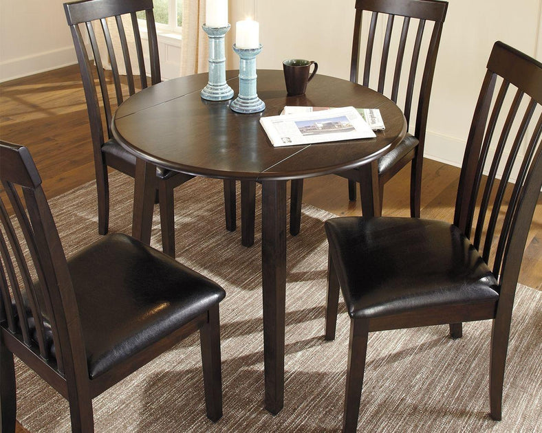 Signature Design by Ashley® - Hammis - Round Dining Drop Leaf Table Set - 5th Avenue Furniture