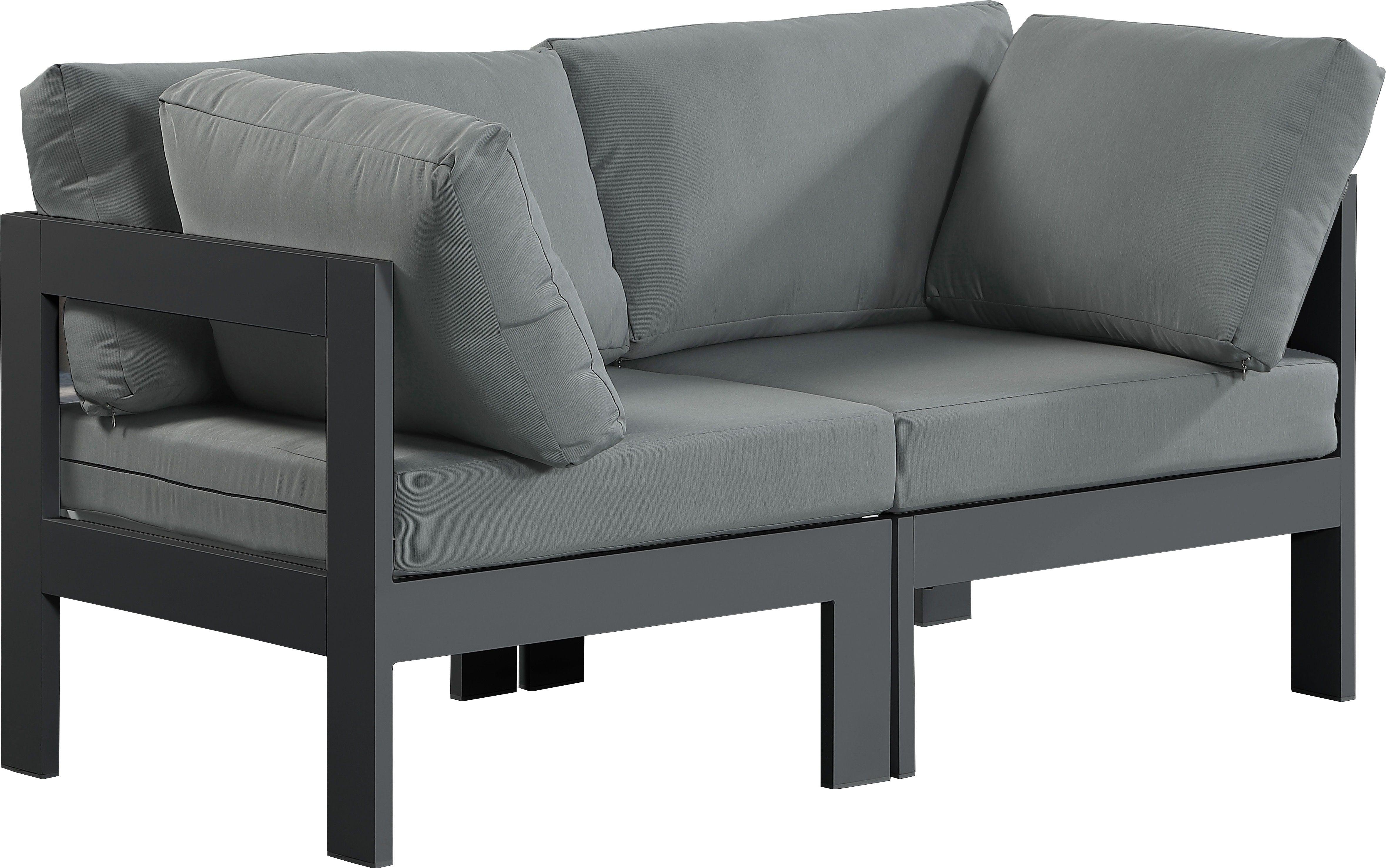 Meridian Furniture - Nizuc - Outdoor Patio Modular Sofa - Dark Grey - 5th Avenue Furniture
