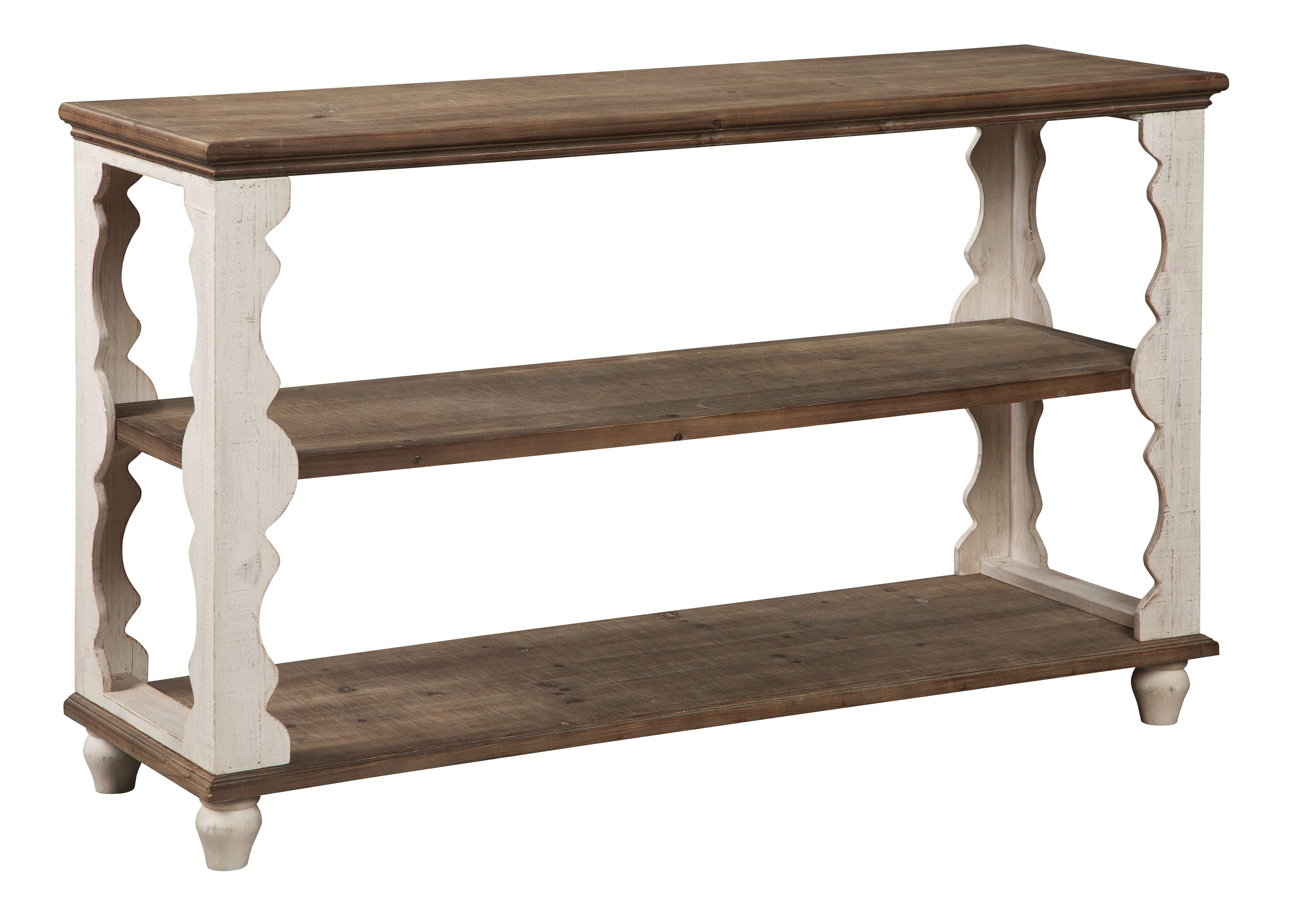 Ashley Furniture - Alwyndale - Antique White / Brown - Console Sofa Table - 5th Avenue Furniture
