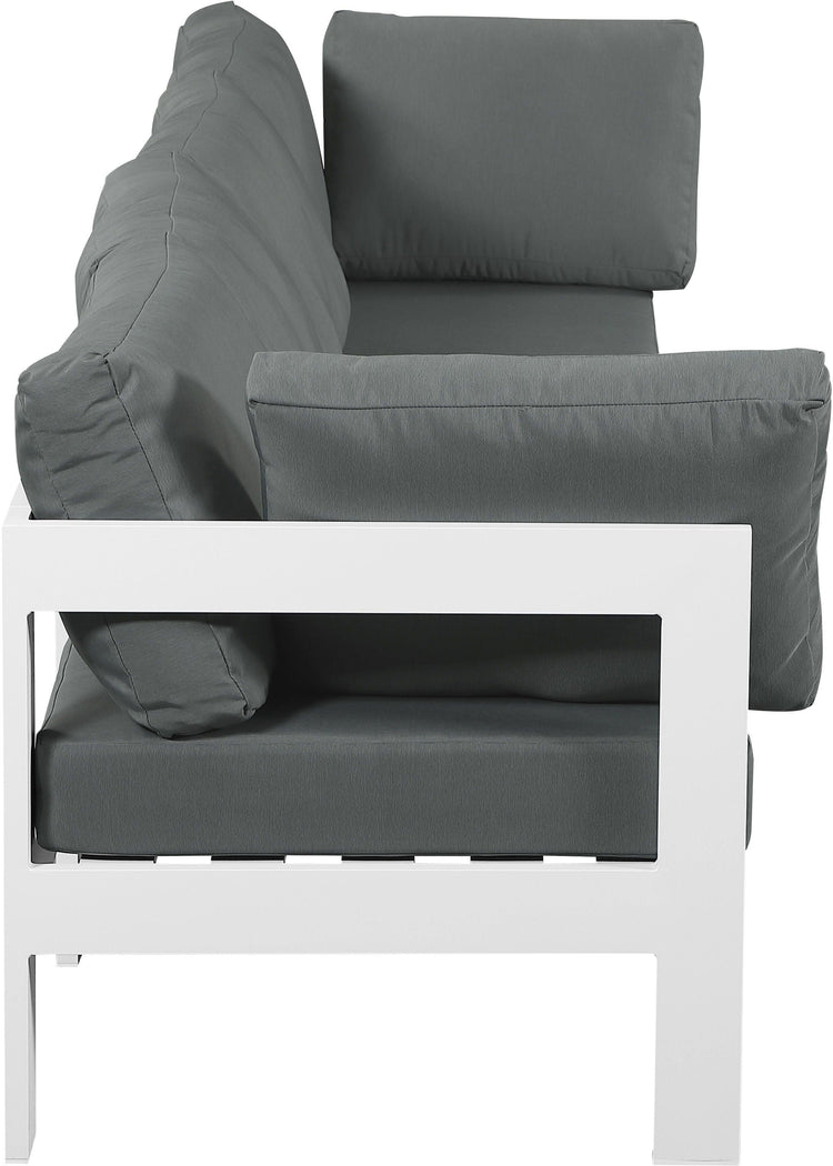 Meridian Furniture - Nizuc - Outdoor Patio Modular Sofa - Grey - Metal - Modern & Contemporary - 5th Avenue Furniture