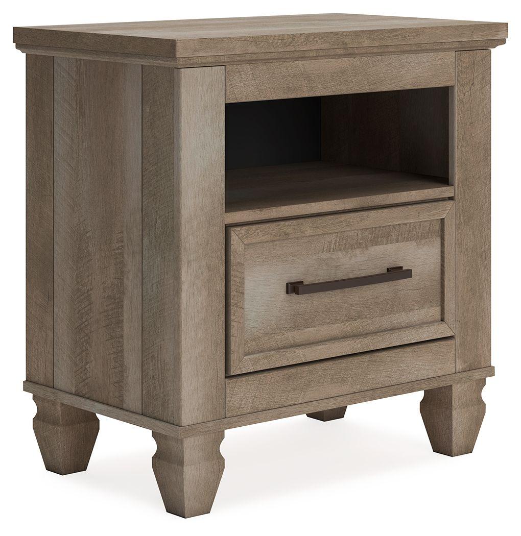 Signature Design by Ashley® - Yarbeck - Sand - One Drawer Night Stand - 5th Avenue Furniture