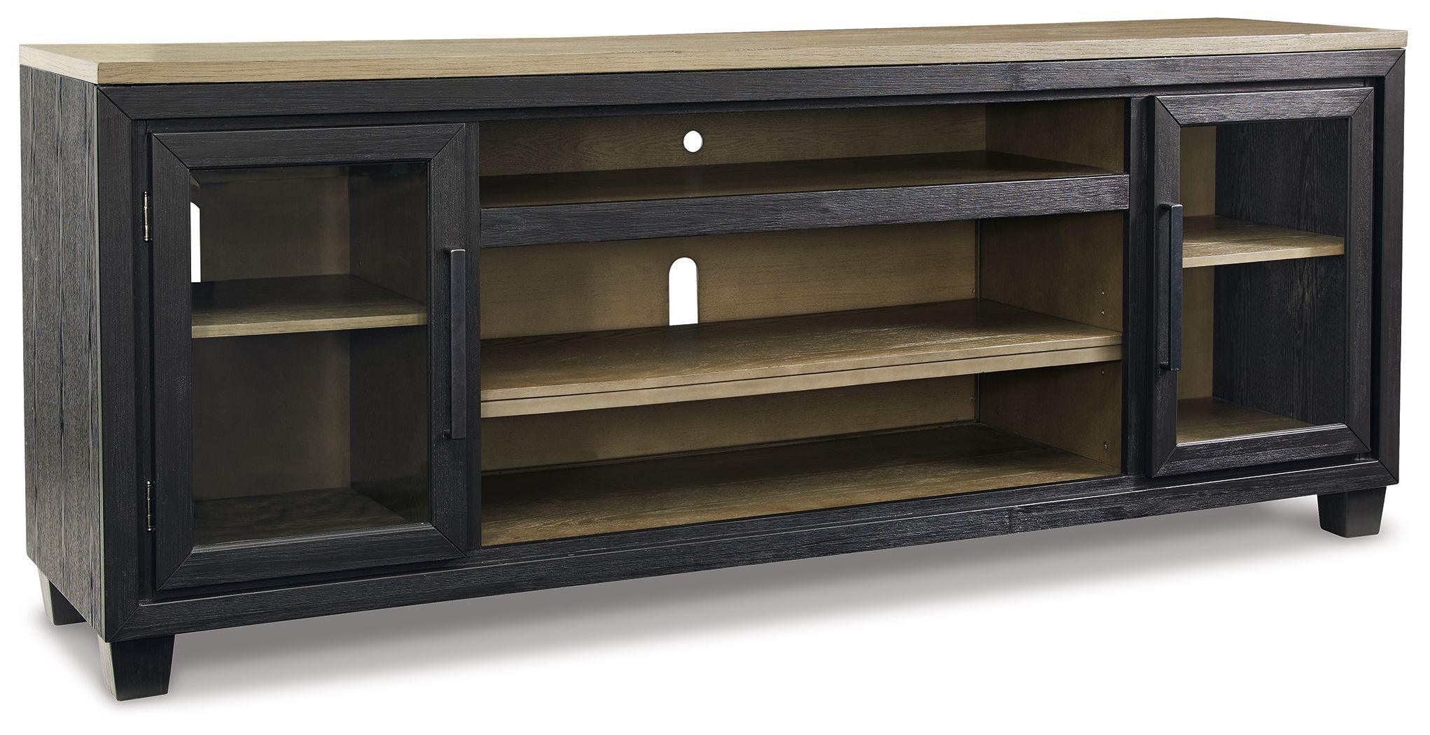 Signature Design by Ashley® - Foyland - Black / Brown - Xl TV Stand W/Fireplace Option - 5th Avenue Furniture