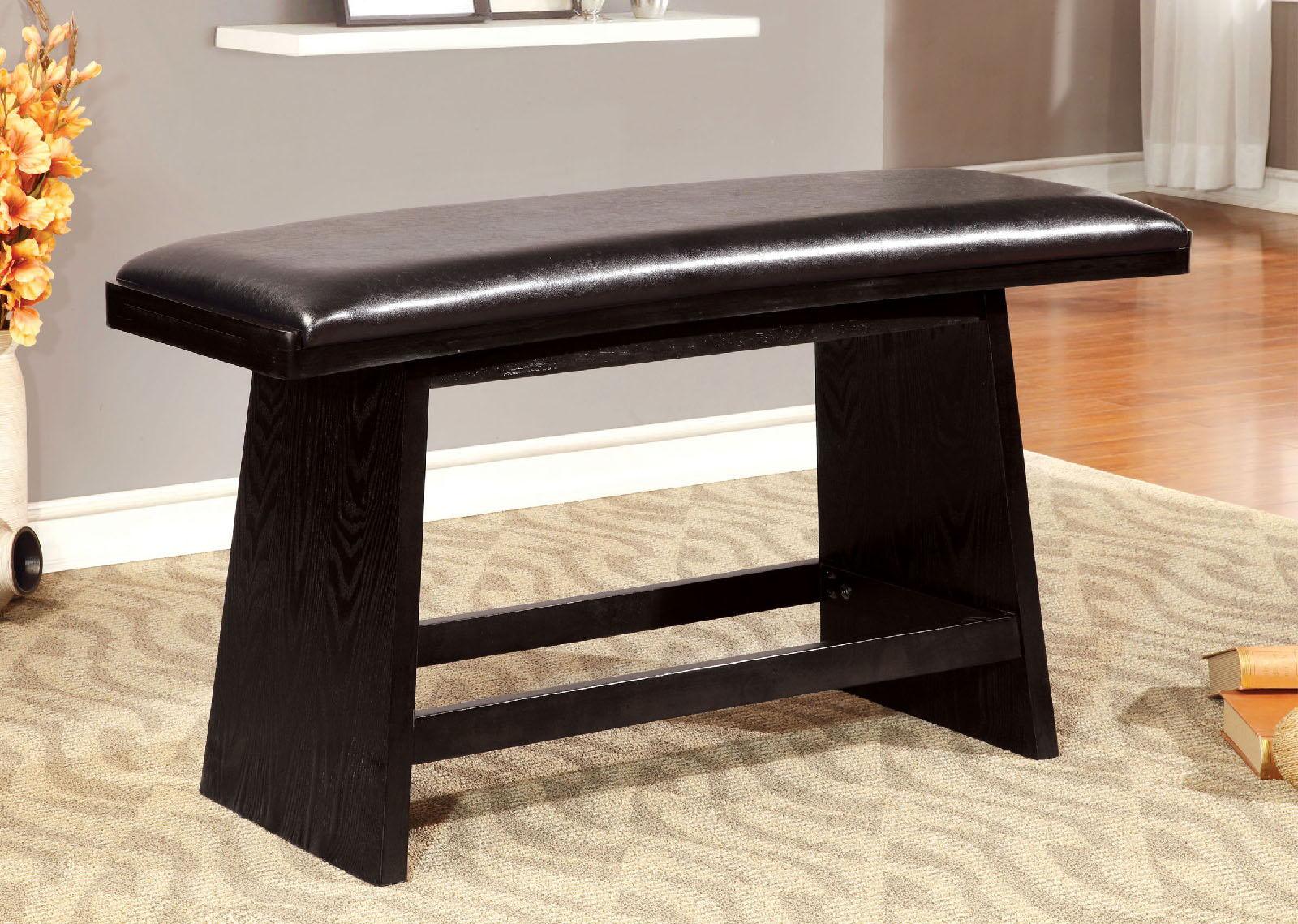 Furniture of America - Hurley - Counter Height Bench - Black - 5th Avenue Furniture