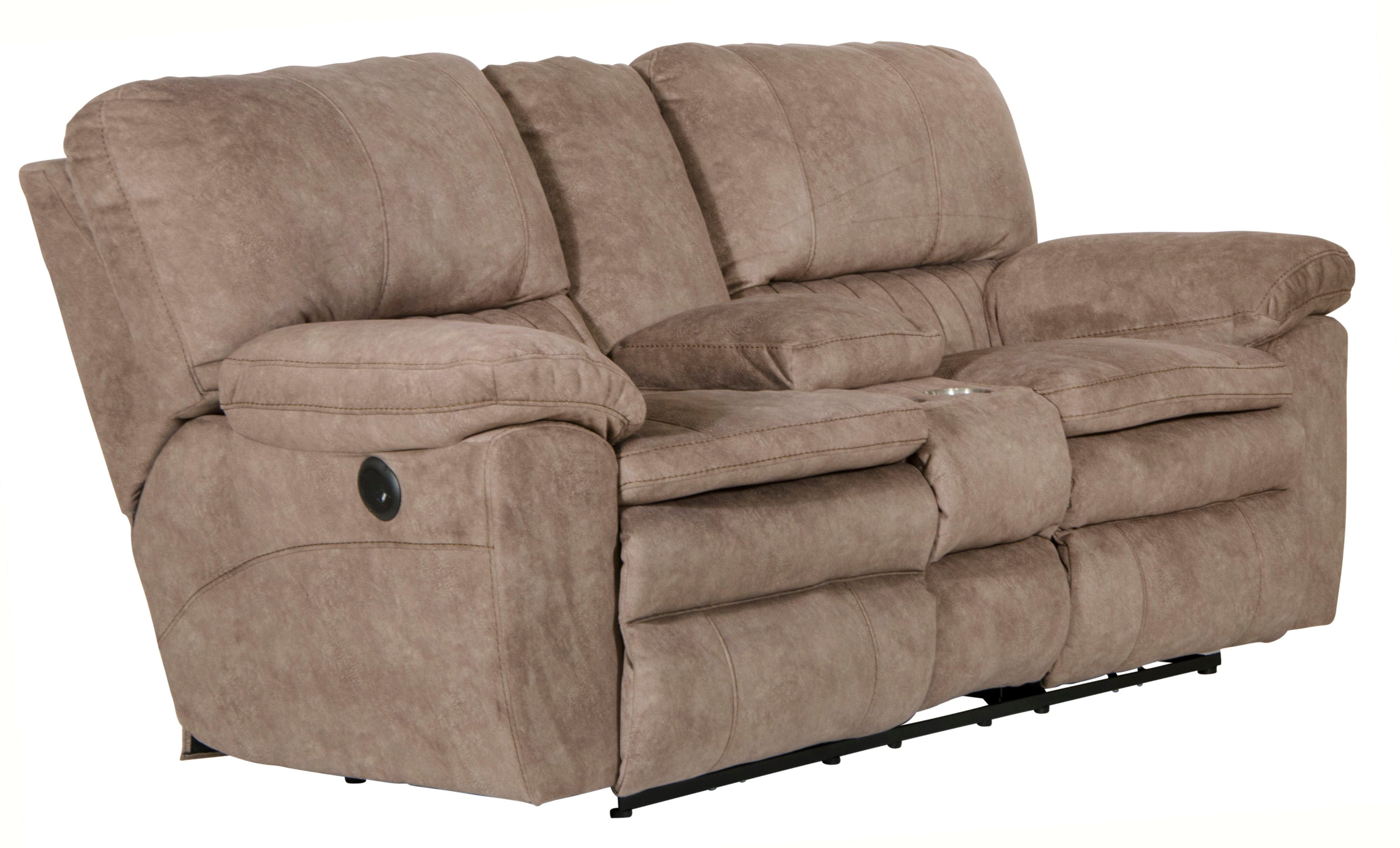 Reyes - Power Lay Flat Reclining Console Loveseat With Storage & Cupholders - 5th Avenue Furniture