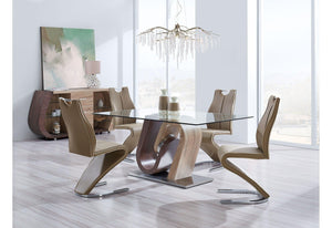 Global Furniture USA - D4126 - 5pc Dining Set - Oak/Walnut - 5th Avenue Furniture