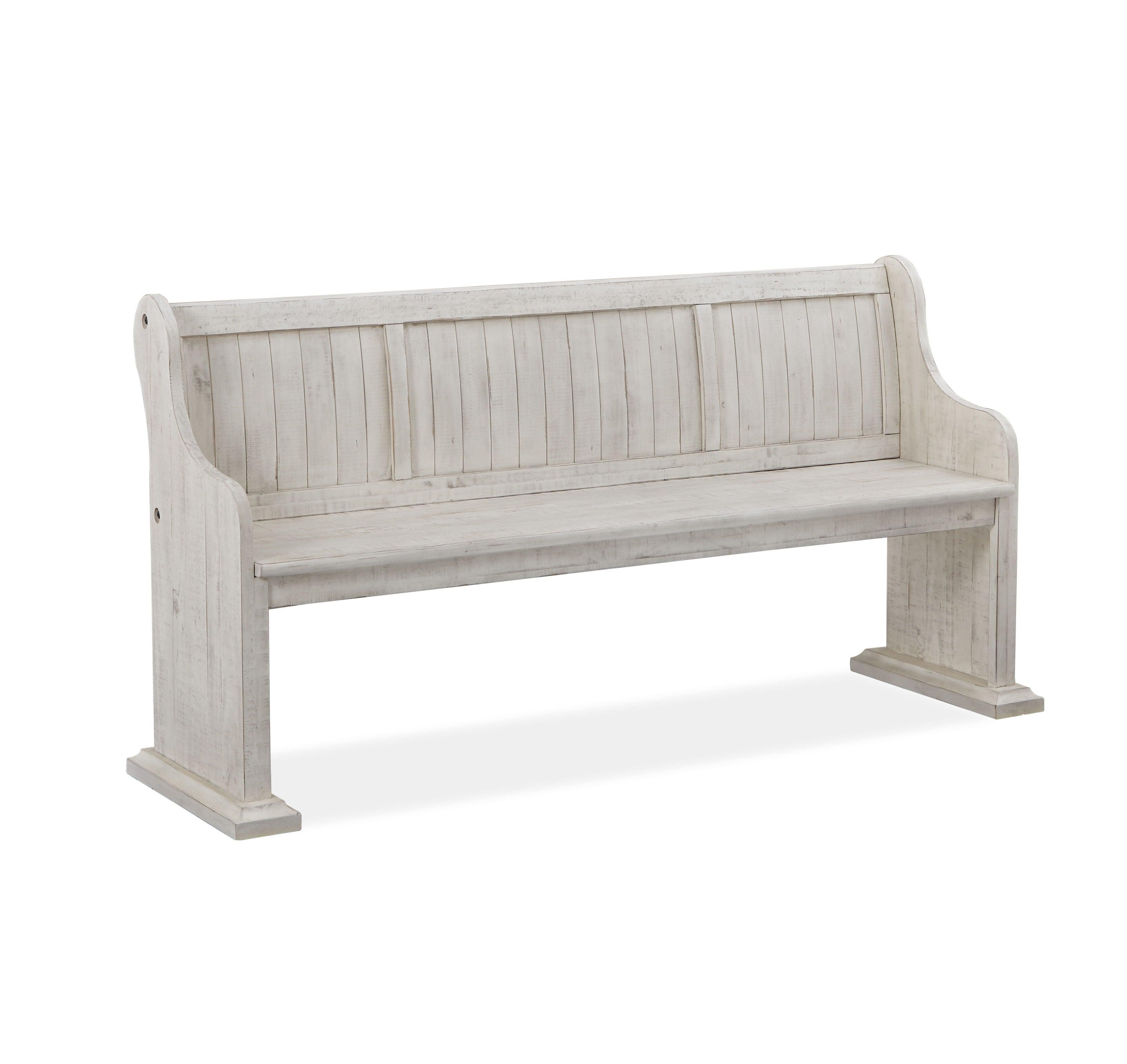 Magnussen Furniture - Bronwyn - Bench With Back - Alabaster - 5th Avenue Furniture