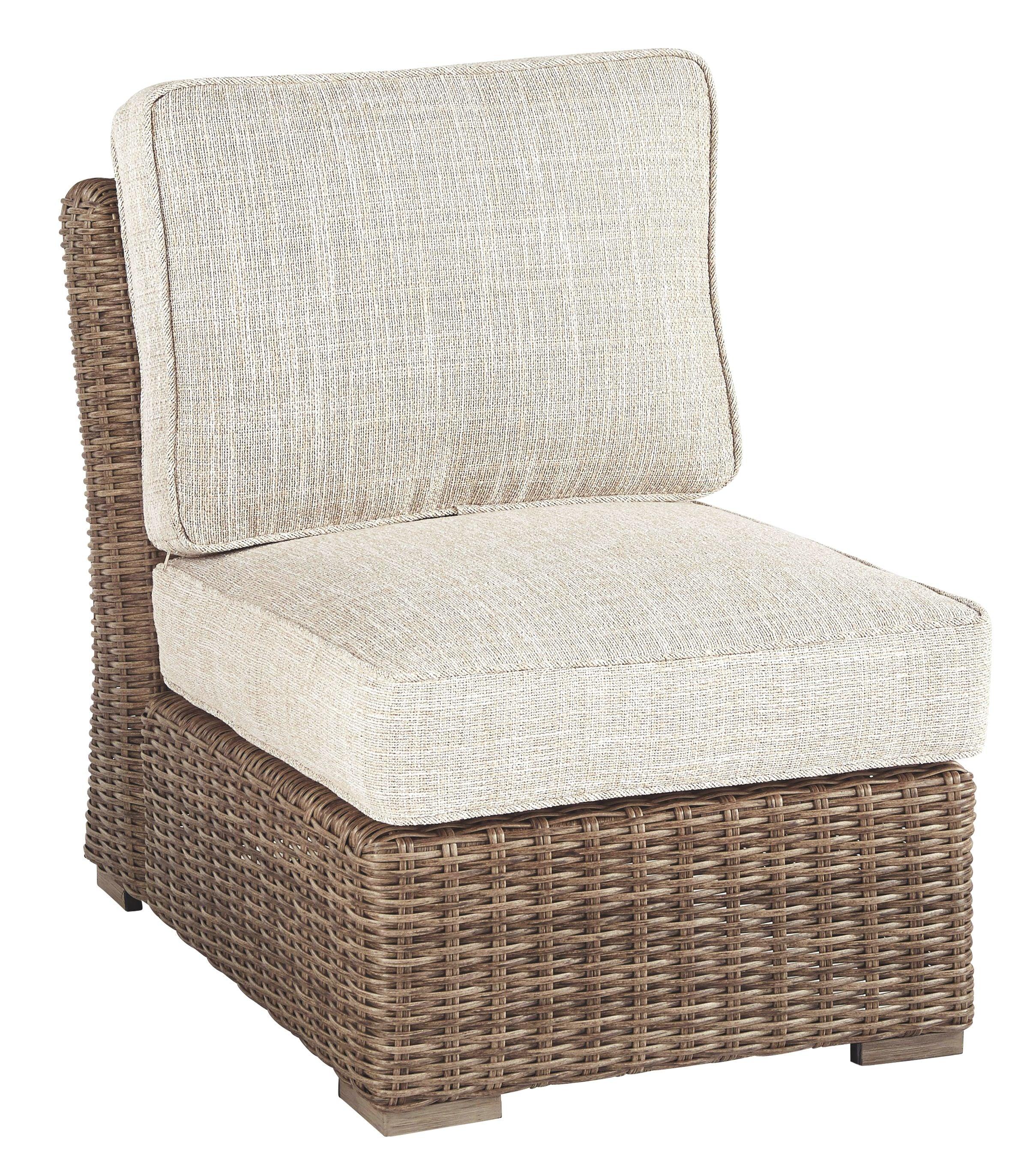 Ashley Furniture - Beachcroft - Beige - Armless Chair W/Cushion - 5th Avenue Furniture