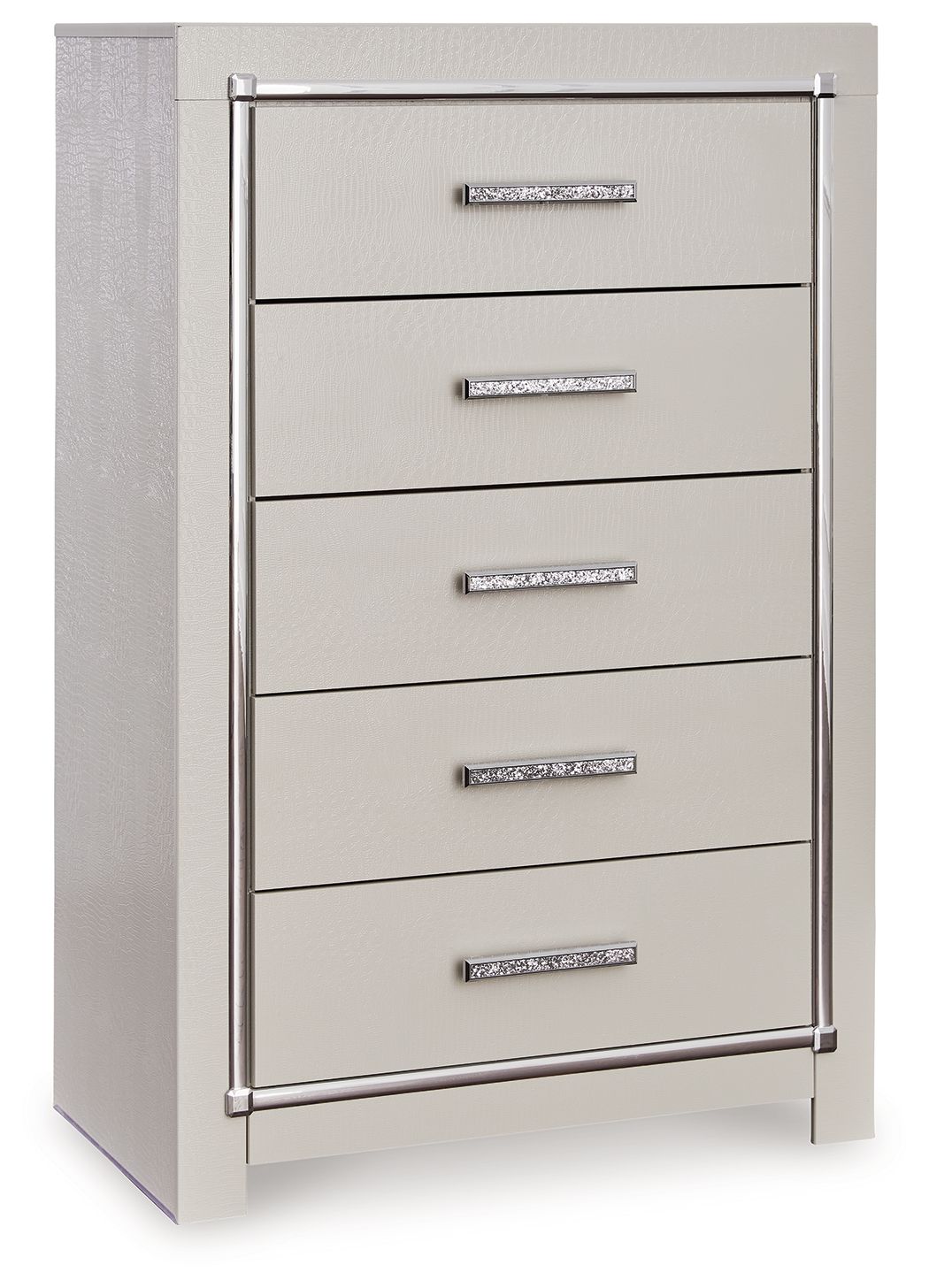 Zyniden - Silver - Five Drawer Chest - 5th Avenue Furniture
