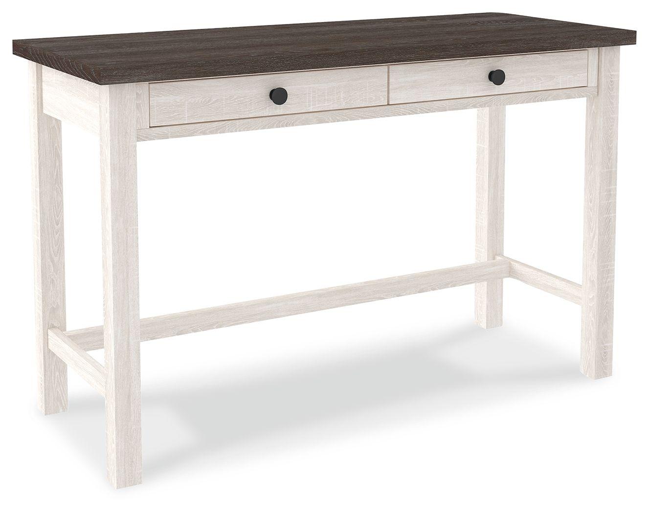 Ashley Furniture - Dorrinson - White / Black / Gray - Home Office Desk - 2-drawer - 5th Avenue Furniture