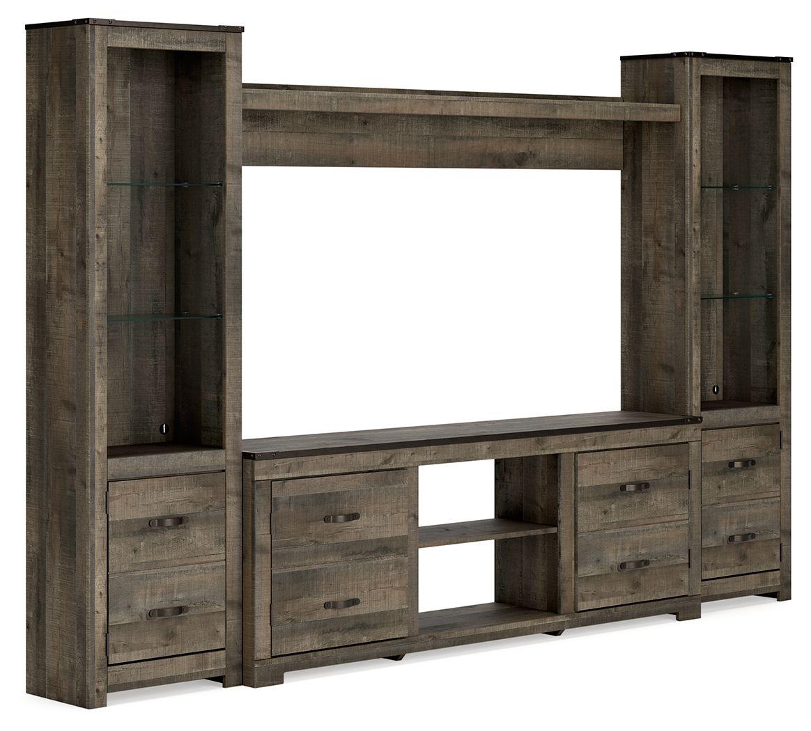 Signature Design by Ashley® - Trinell - Brown - 4-Piece Entertainment Center - 5th Avenue Furniture