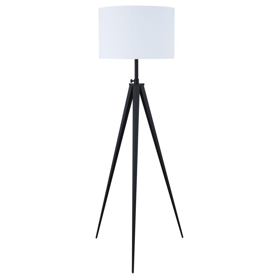 CoasterEveryday - Harrington - Tripod Legs Floor Lamp - White And Black - 5th Avenue Furniture