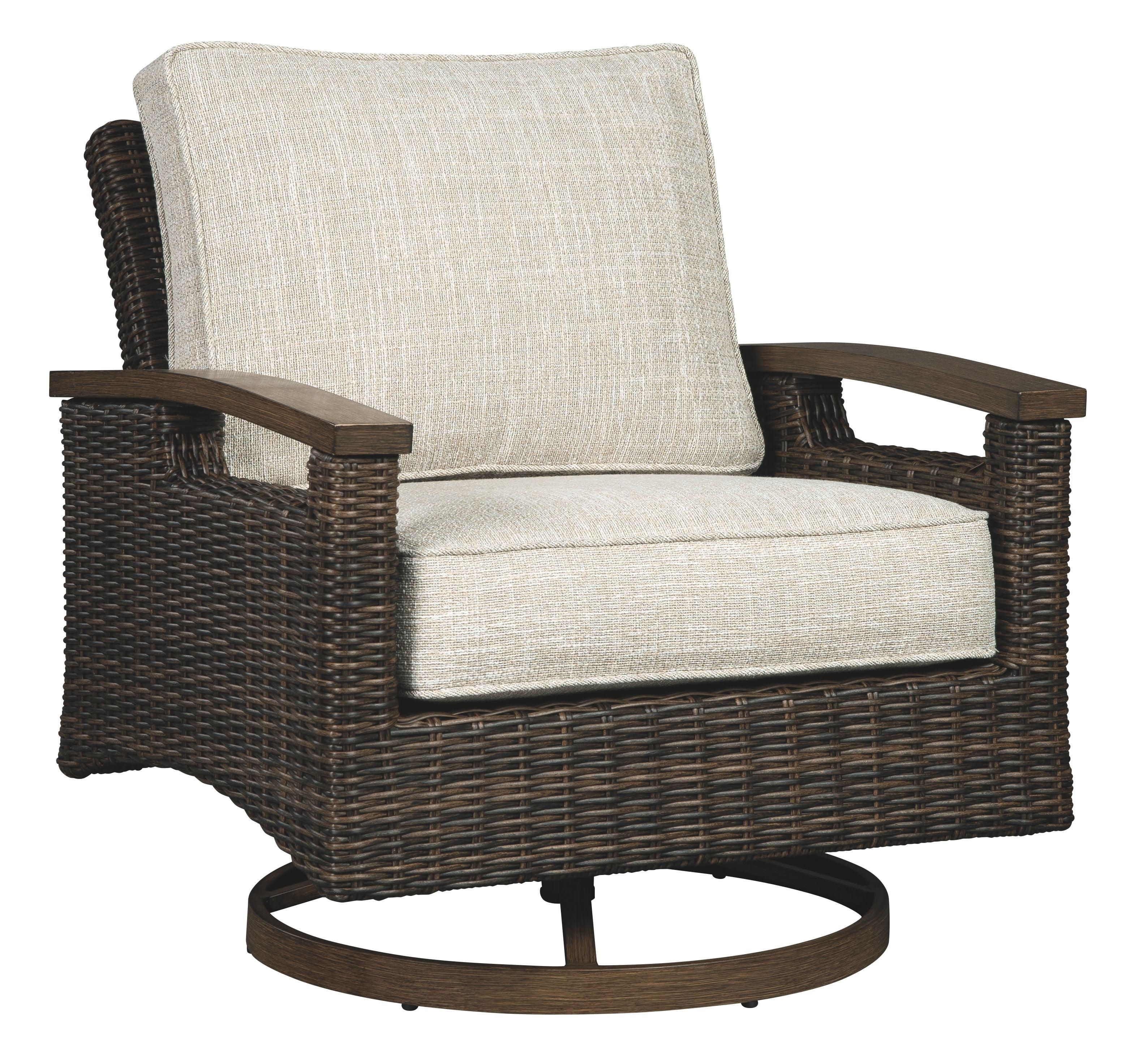 Ashley Furniture - Paradise - Medium Brown - Swivel Lounge Chair (Set of 2) - 5th Avenue Furniture