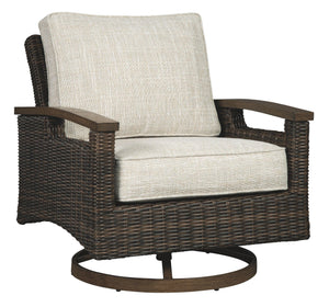 Ashley Furniture - Paradise - Medium Brown - Swivel Lounge Chair (Set of 2) - 5th Avenue Furniture