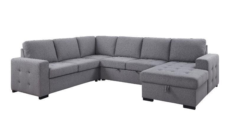 ACME - Nardo - Sectional Sofa - Gray Fabric - 5th Avenue Furniture