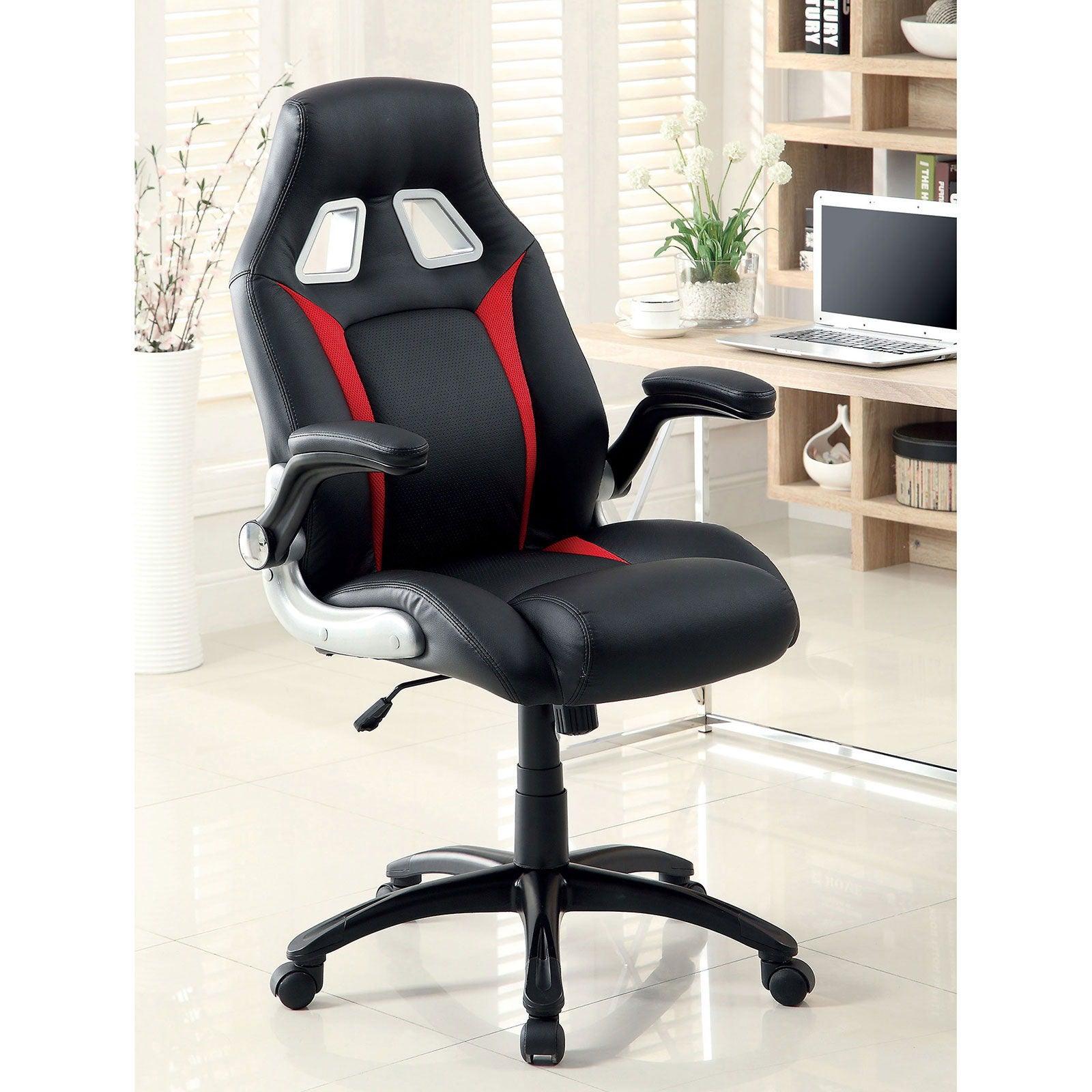 Furniture of America - Argon - Office Chair - Black / Silver / Red - 5th Avenue Furniture