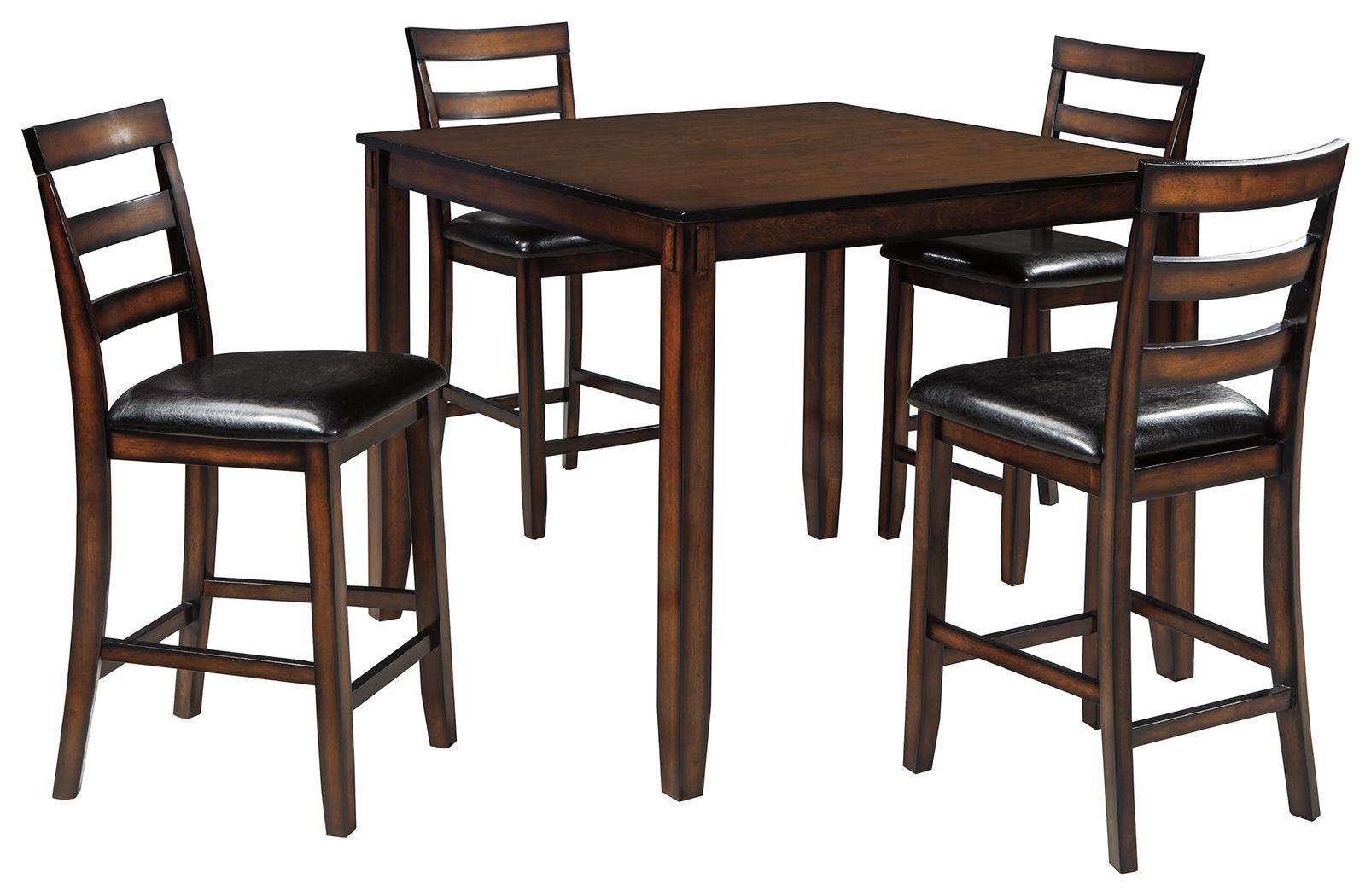 Ashley Furniture - Coviar - Brown - Drm Counter Table Set (Set of 5) - 5th Avenue Furniture