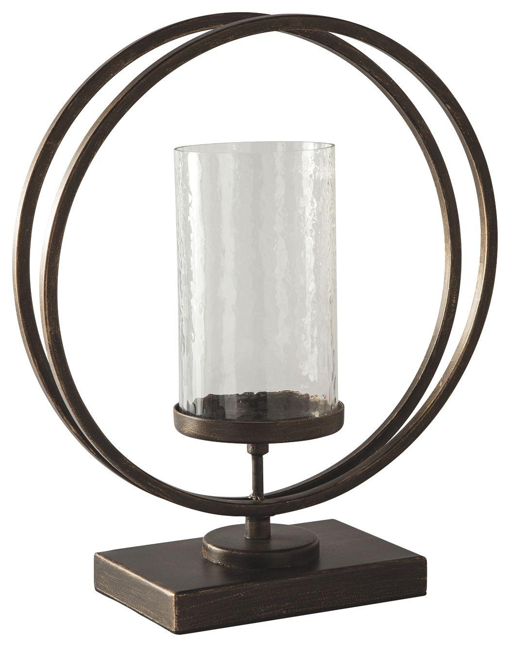 Ashley Furniture - Jalal - Antique Gold Finish - Candle Holder - 5th Avenue Furniture