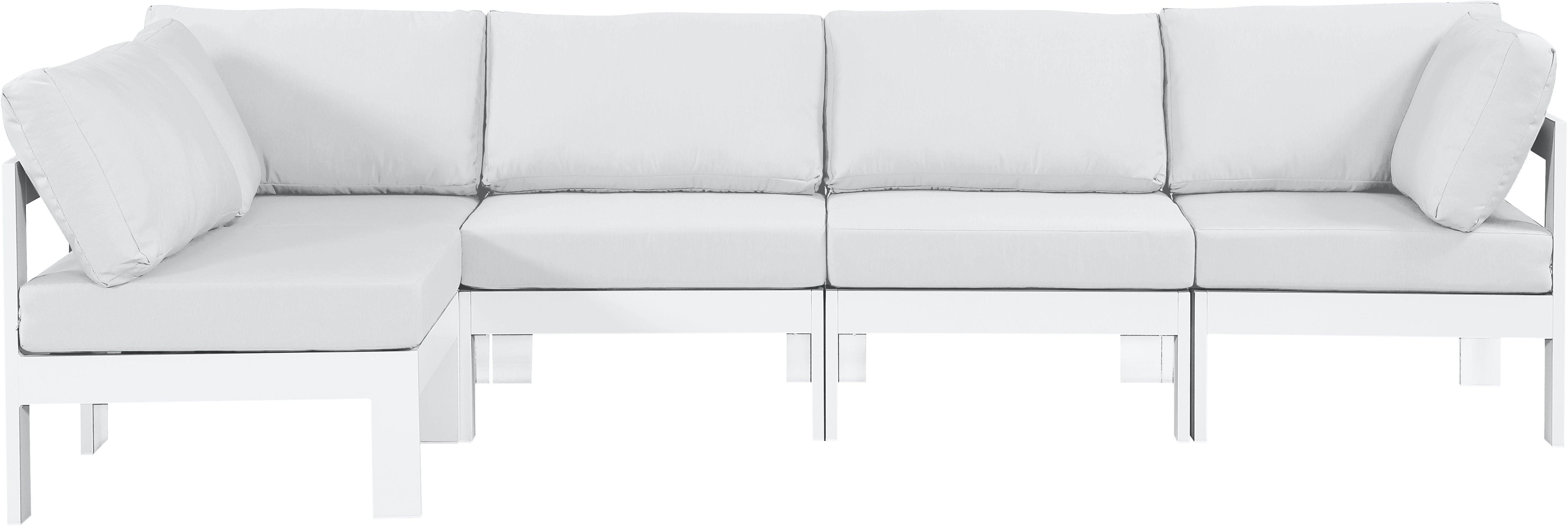 Meridian Furniture - Nizuc - Outdoor Patio Modular Sectional - White - Fabric - 5th Avenue Furniture