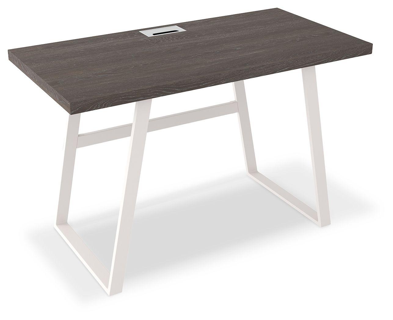 Ashley Furniture - Dorrinson - White / Black / Gray - Home Office Desk - 5th Avenue Furniture