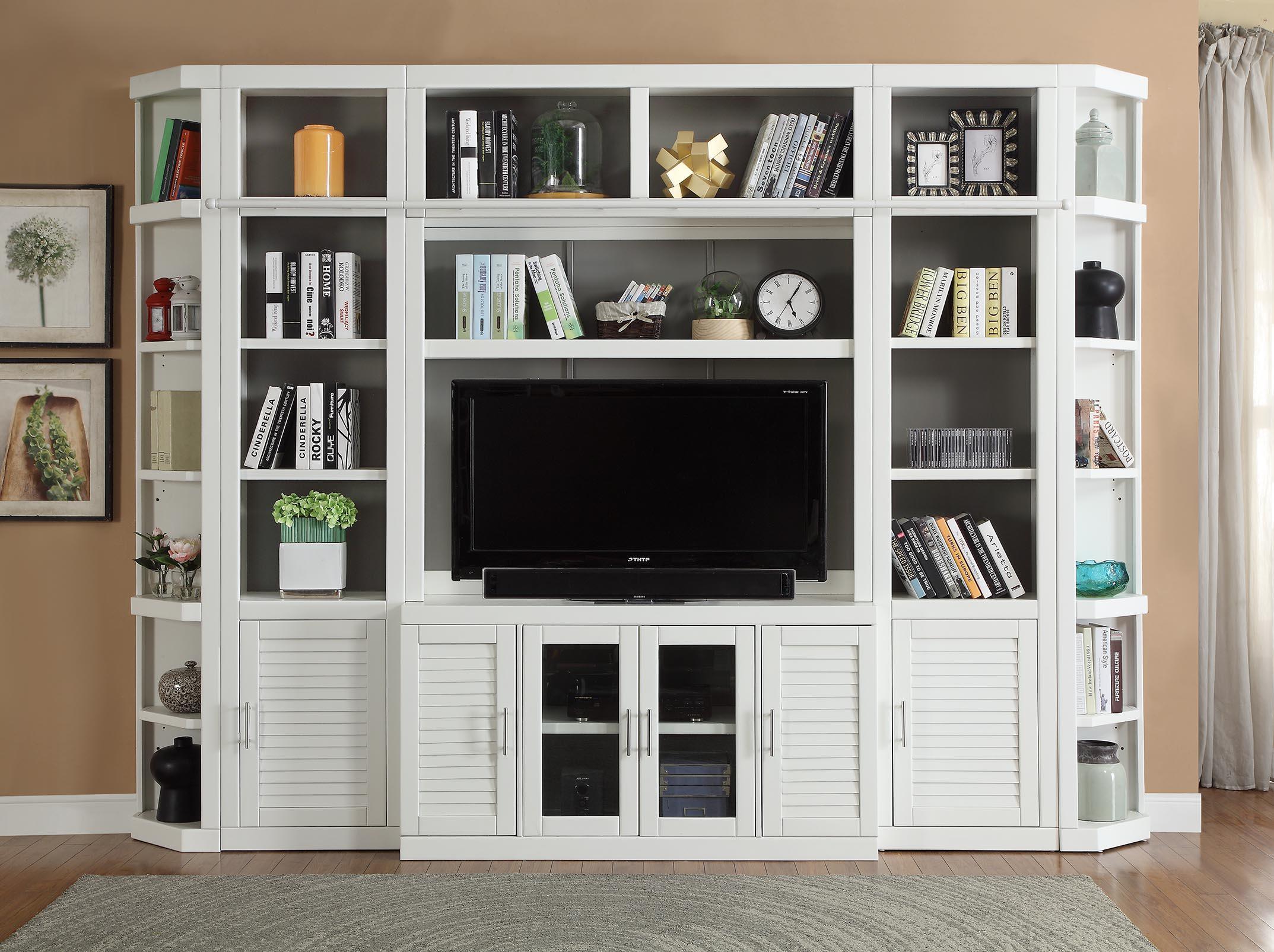 Parker House Furniture - Catalina - 6 Piece Small Entertainment Wall - Cottage White - 5th Avenue Furniture