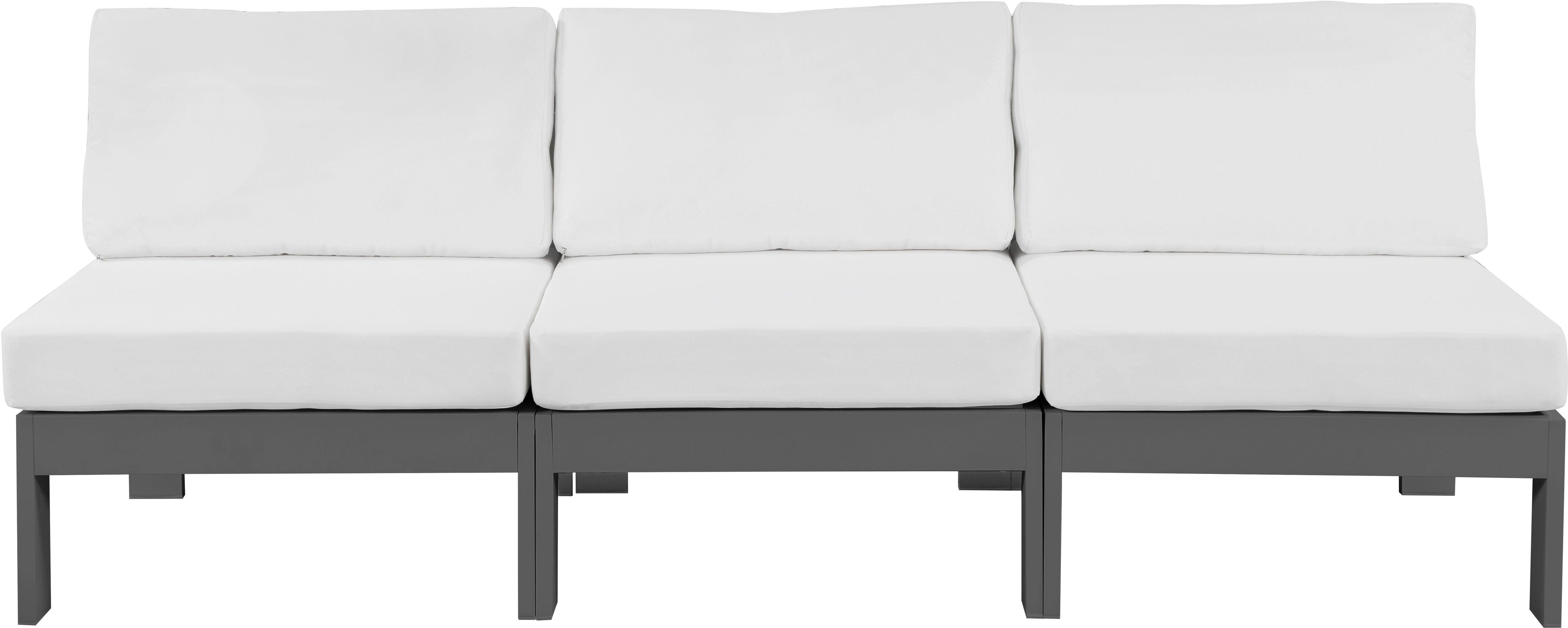 Meridian Furniture - Nizuc - Outdoor Patio Modular Sofa 3 Seats - White - Modern & Contemporary - 5th Avenue Furniture