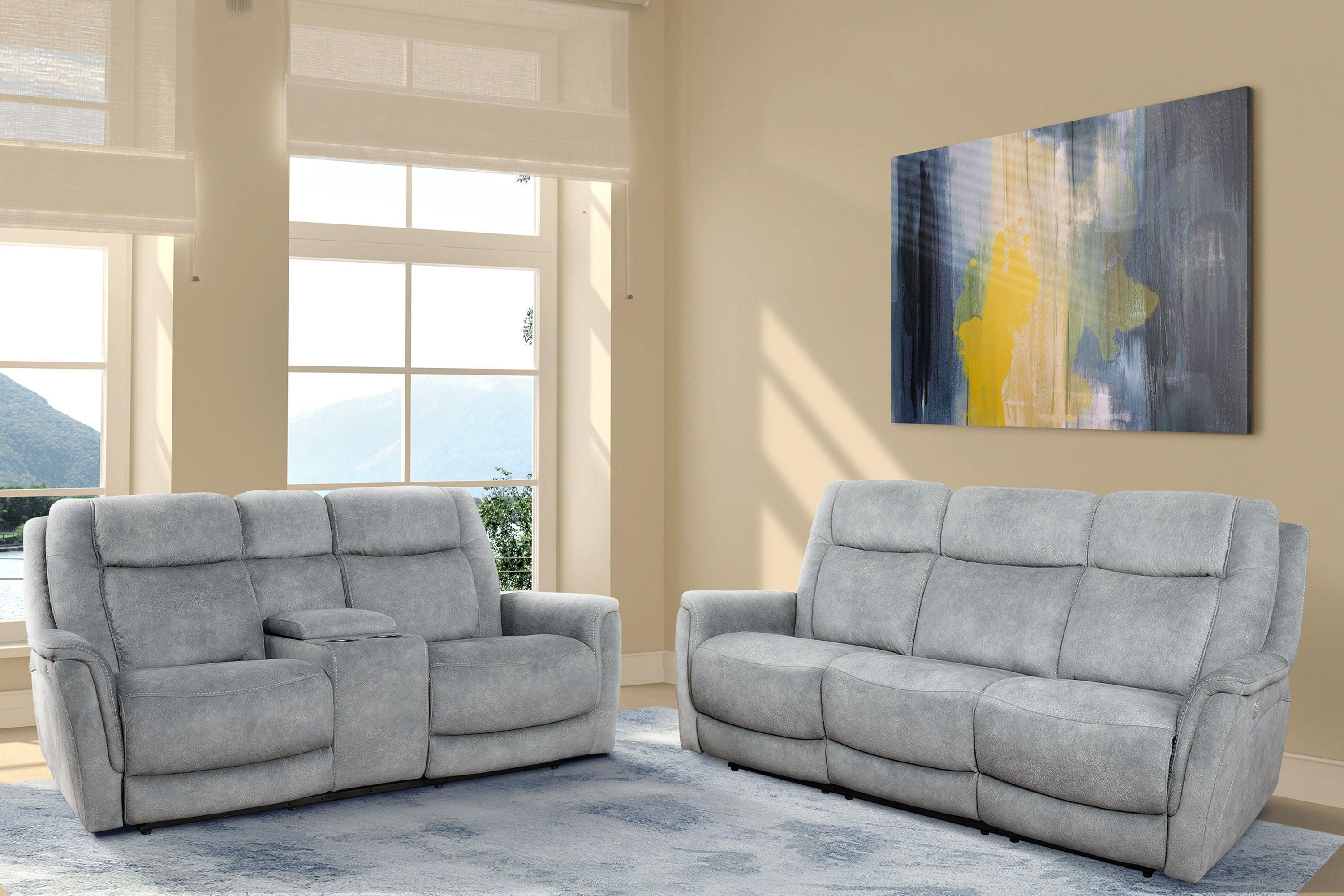 Parker Living - Linus - Power Reclining Sofa Loveseat And Recliner - Hudson Grey - 5th Avenue Furniture