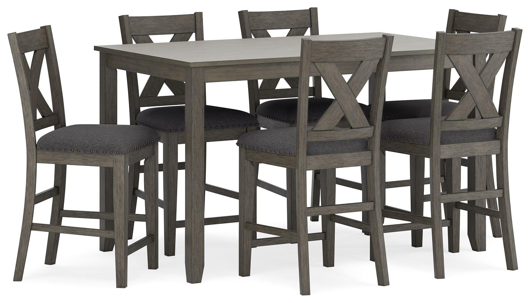 Signature Design by Ashley® - Caitbrook - Gray - Rect Drm Counter Table Set (Set of 7) - 5th Avenue Furniture