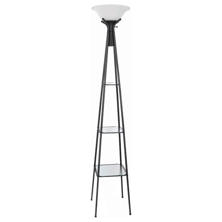 CoasterEveryday - Gianni - Versatile Shelf Tower Floor Lamp - Charcoal Black - 5th Avenue Furniture
