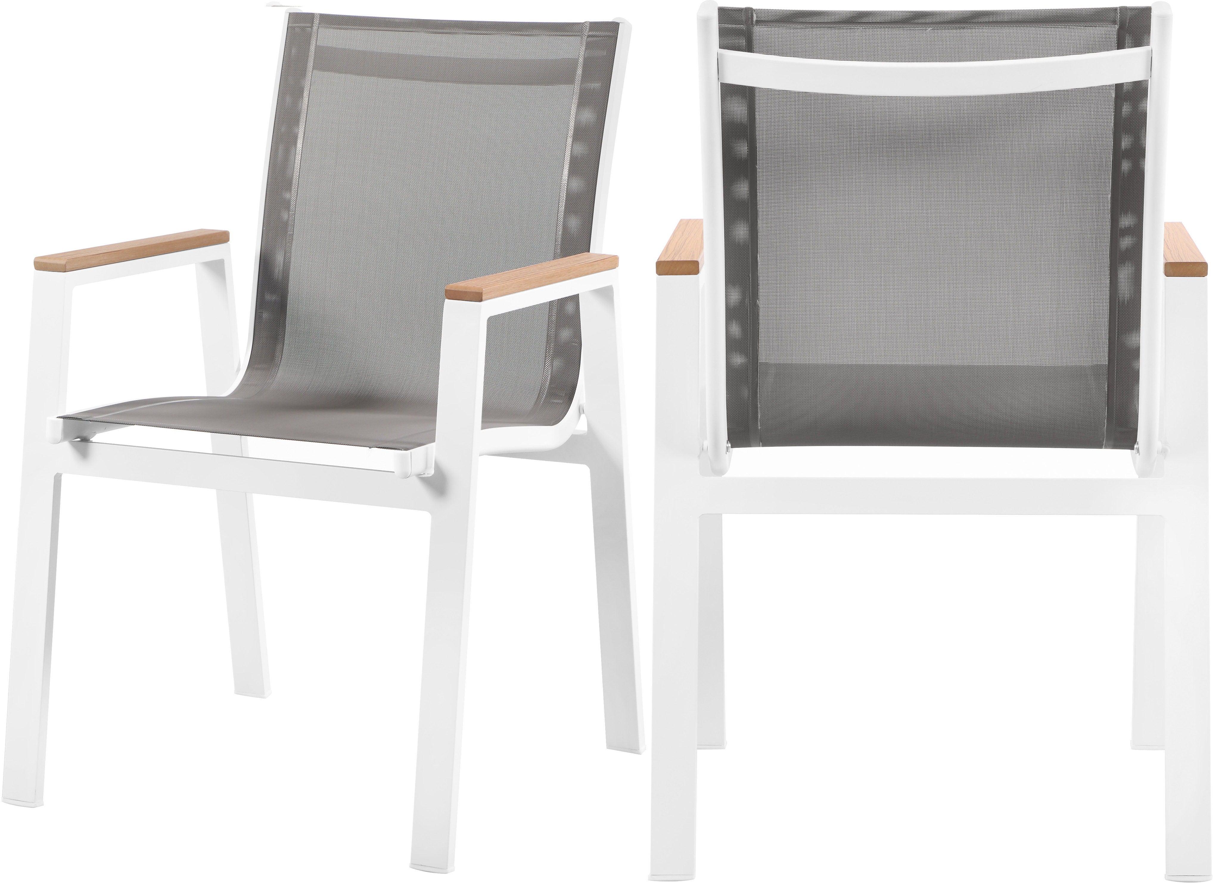 Meridian Furniture - Nizuc - Outdoor Patio Dining Arm Chair (Set of 2) - Grey - 5th Avenue Furniture