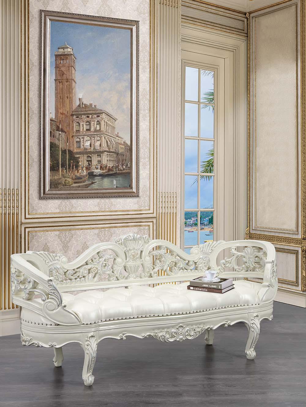 ACME - Adara - Bench - Antique White Finish - 5th Avenue Furniture