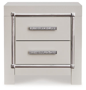 Zyniden - Silver - Two Drawer Night Stand - 5th Avenue Furniture