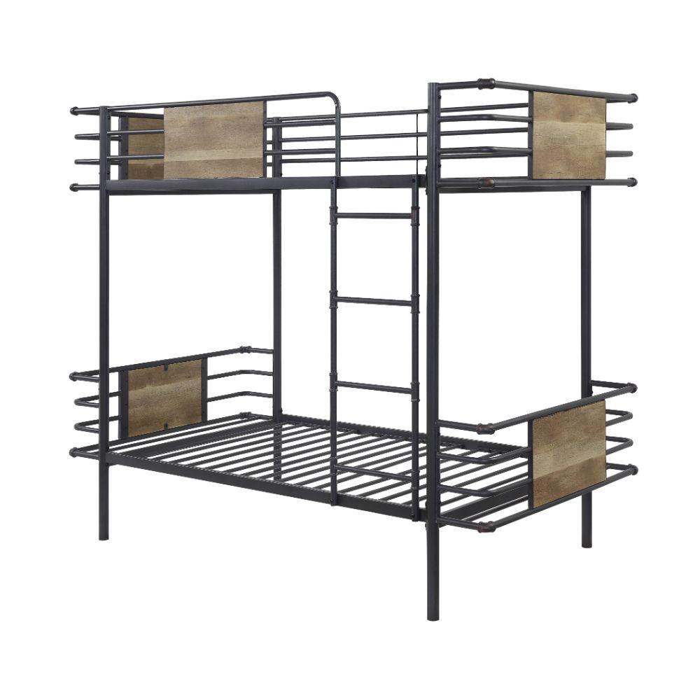 ACME - Deliz - Twin Over Twin Bunk Bed - Gunmetal - 5th Avenue Furniture