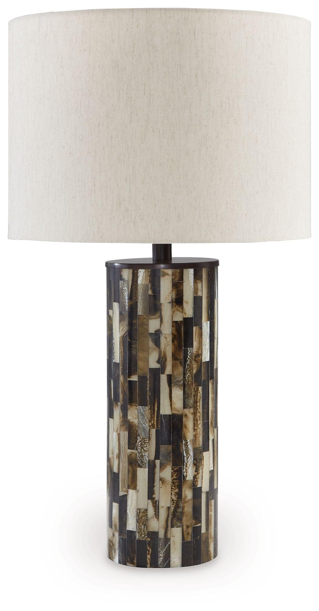 Signature Design by Ashley® - Ellford - Black / Brown / Cream - Poly Table Lamp - 5th Avenue Furniture
