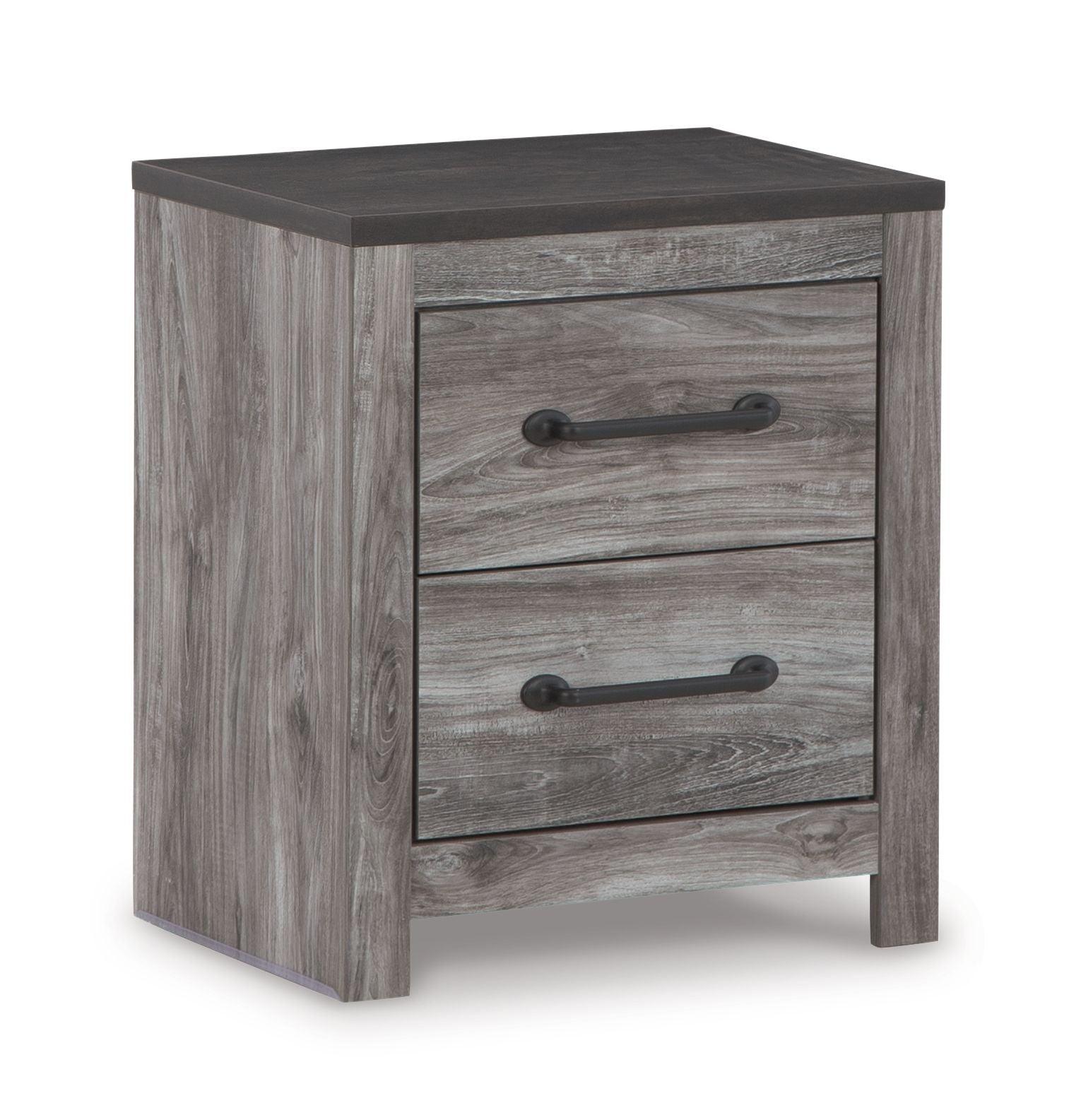 Signature Design by Ashley® - Bronyan - Dark Gray - Two Drawer Night Stand - 5th Avenue Furniture