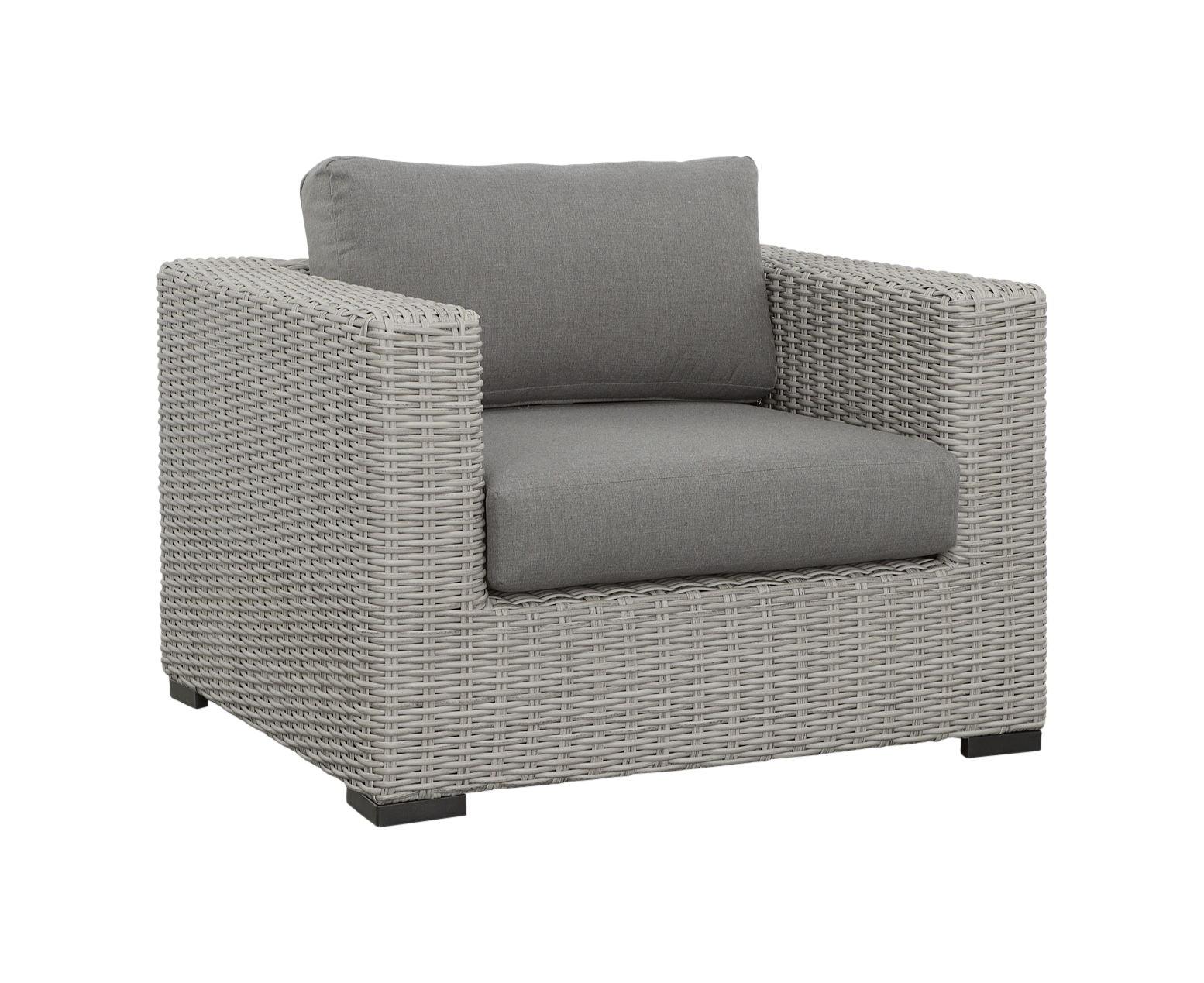 Steve Silver Furniture - Blakley - Outdoor Lounge Chair (Set of 2) With Half-Round Wicker - Gray - 5th Avenue Furniture
