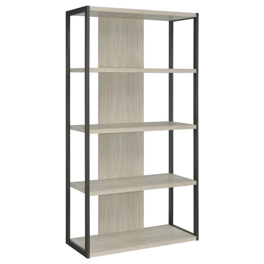 CoasterEssence - Loomis - 4-Shelf Bookcase - Whitewashed Gray - 5th Avenue Furniture