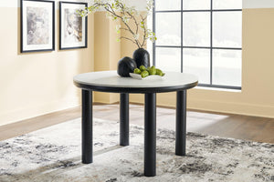 Signature Design by Ashley® - Xandrum - Black - Round Dining Room Table - 5th Avenue Furniture