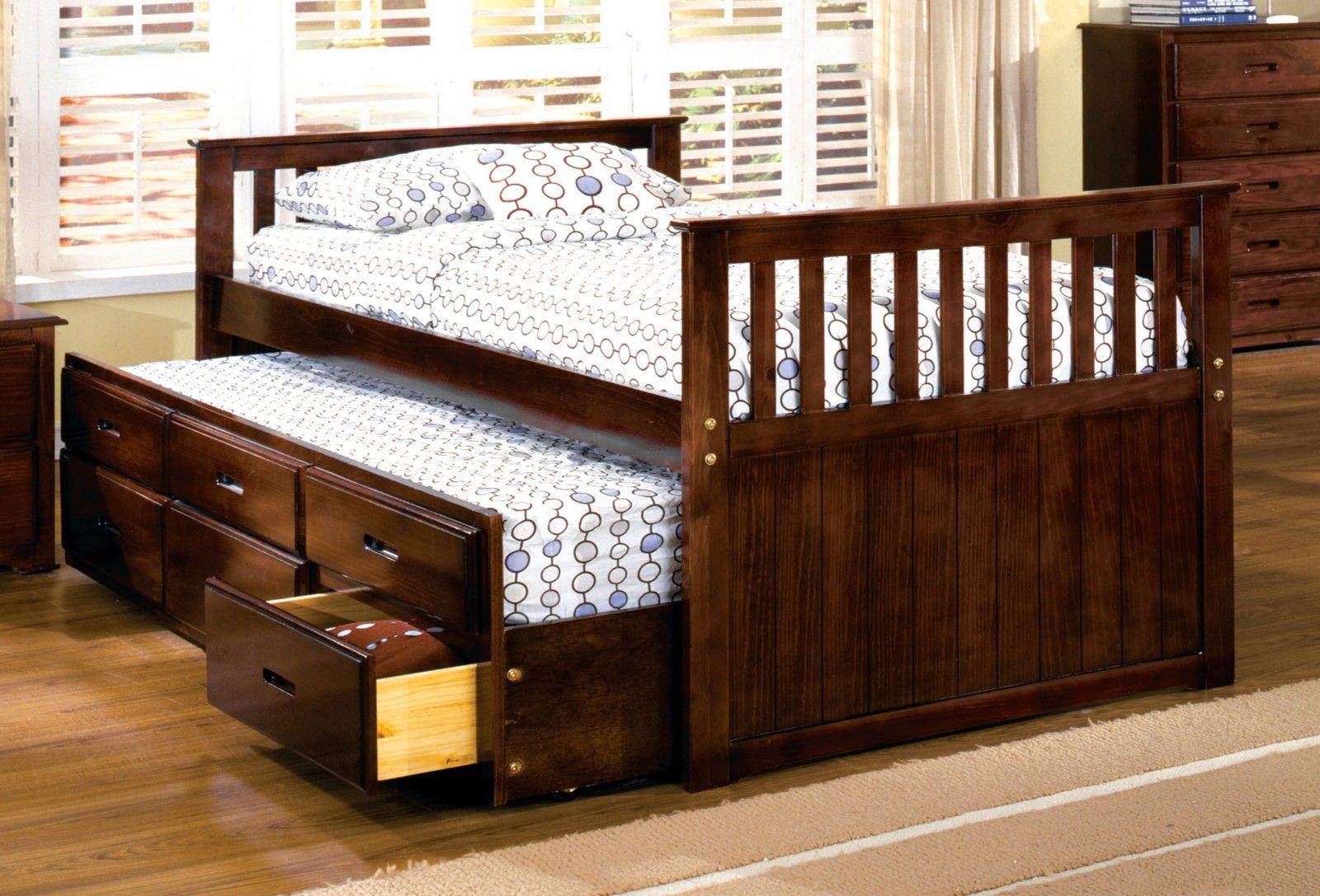 Furniture of America - Montana - Captain Twin Bed With Trundle & 3 Drawers - Cherry - 5th Avenue Furniture