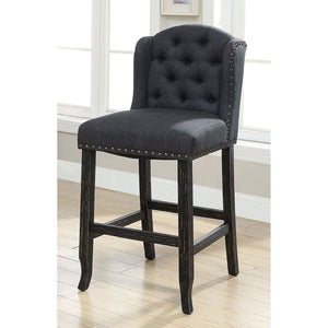 Furniture of America - Sania - Bar Height Wingback Chair (Set of 2) - Antique Black / Gray - 5th Avenue Furniture