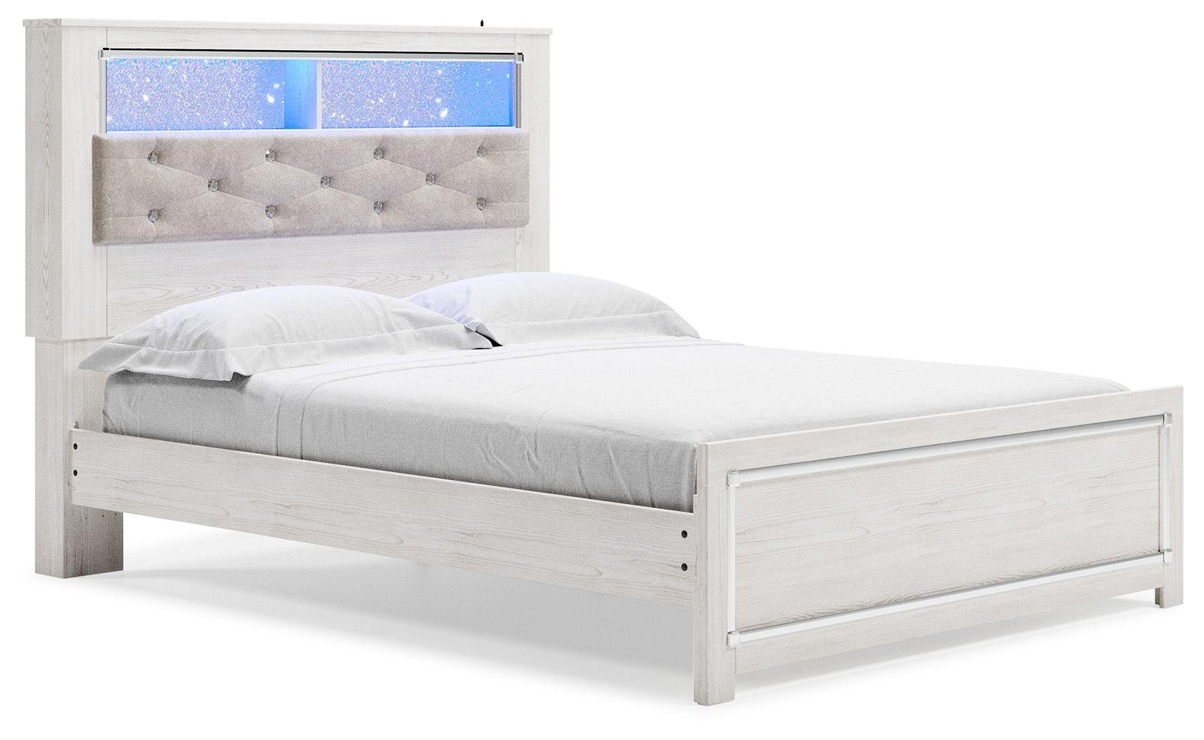 Signature Design by Ashley® - Altyra - White - Queen Panel Bookcase Bed With Roll Slats - 5th Avenue Furniture