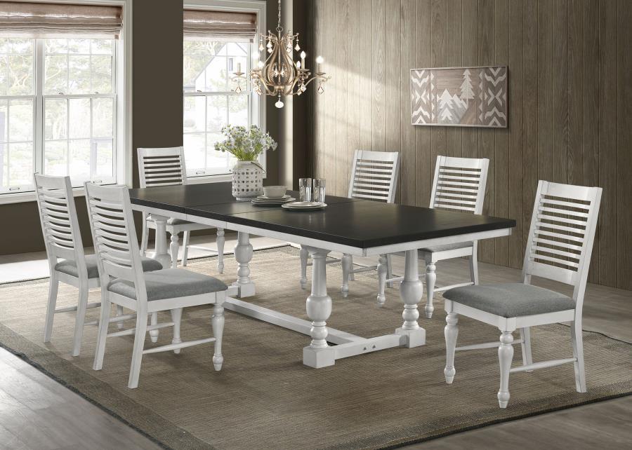 CoasterElevations - Aventine - Rectangular Dining Table With Extension - Leaf Charcoal And Vintage Chalk - 5th Avenue Furniture