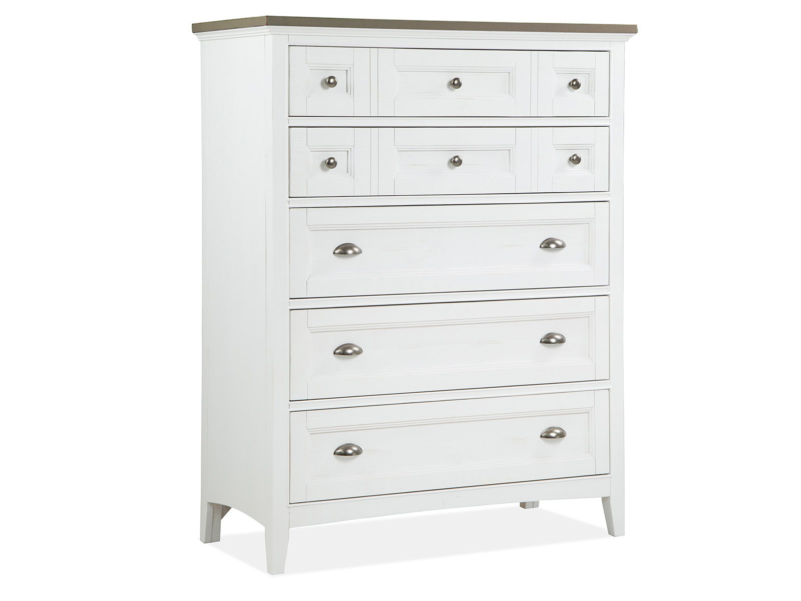Heron Cove - Two Tone Drawer Chest - Chalk White And Dovetail Grey